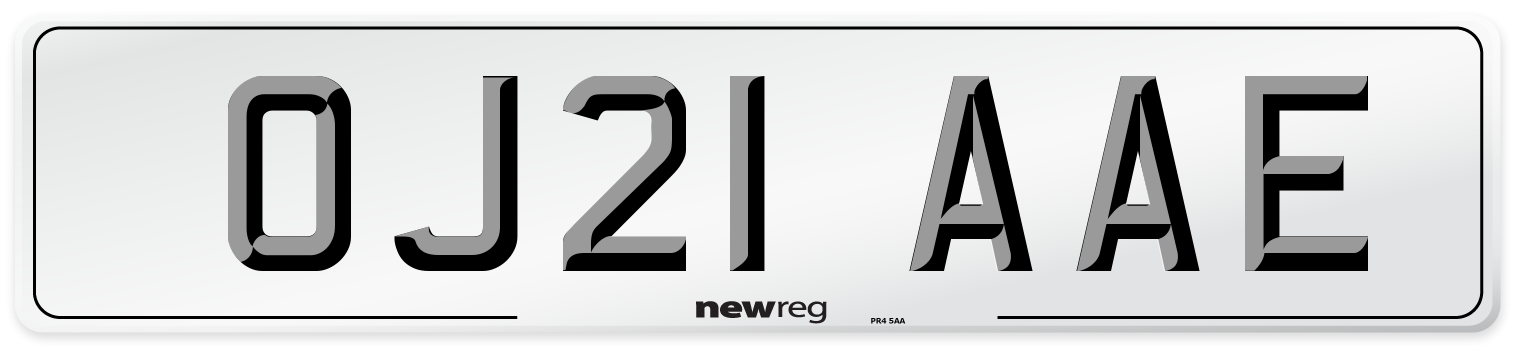 OJ21 AAE Number Plate from New Reg